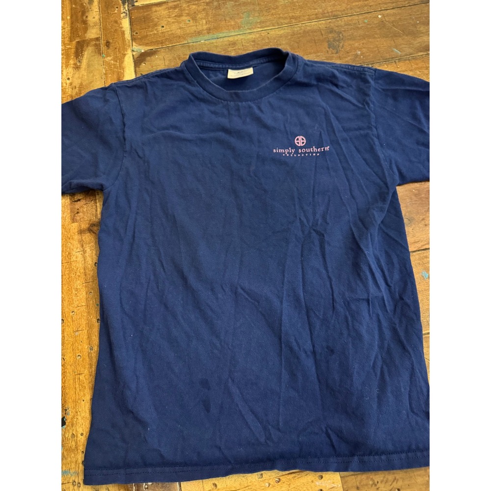 Simply Southern Navy Blue Keep Life Simple Dog Hammock Graphic Tee Youth Medium